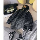 【aimoha KIDS】キッズブラックストライプシャツ | aimoha kids | 詳細画像1