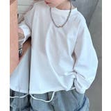 ホワイト | 【aimoha KIDS】シンプルカジュアルロングスリーブキッズTシャツ | aimoha kids