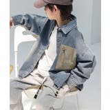 ブルー | 【aimoha KIDS】ウォッシュ加工デニムシャツ | aimoha kids