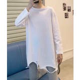 ホワイト | 【aimoha KIDS】カットロング長袖Tシャツ | aimoha kids
