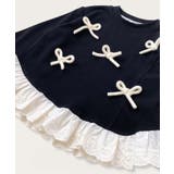 【aimoha-KIDS-】リボン付き裾フリルトップス | aimoha kids | 詳細画像3