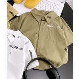 ダークベージュ | 【aimoha KIDS】デザインプリントキッズシャツ | aimoha kids