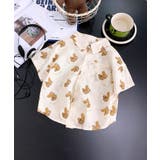 ベージュ | 【aimoha KIDS】デザインプリントキッズシャツ | aimoha kids