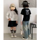 【aimoha KIDS】キッズロゴプリントレイヤードトップス | aimoha kids | 詳細画像1