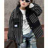 ブラック | 【aimoha KIDS】キッズストライプデニムシャツ | aimoha kids