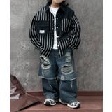 【aimoha KIDS】キッズストライプデニムシャツ | aimoha kids | 詳細画像1