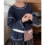 【aimoha-KIDS-】配色ステッチロングスリーブTシャツ | aimoha  | 詳細画像6 