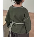 【aimoha-KIDS-】配色ステッチロングスリーブTシャツ | aimoha  | 詳細画像9 