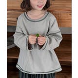 【aimoha-KIDS-】配色ステッチロングスリーブTシャツ | aimoha  | 詳細画像12 