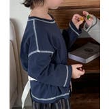 【aimoha-KIDS-】配色ステッチロングスリーブTシャツ | aimoha  | 詳細画像17 