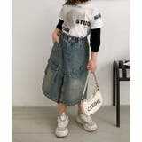 【Aimoha KIDS】フロントファスナースリットキッズデニムスカート | aimoha kids | 詳細画像6 