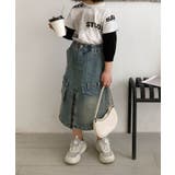 【Aimoha KIDS】フロントファスナースリットキッズデニムスカート | aimoha kids | 詳細画像7 