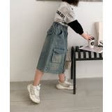 【Aimoha KIDS】フロントファスナースリットキッズデニムスカート | aimoha kids | 詳細画像8 