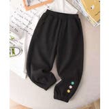 ブラック | 【aimoha-KIDS-】フラワー刺繍スウェットパンツ | aimoha kids
