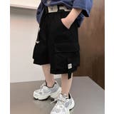 ブラック | 【aimoha KIDS】キッズショートカーゴパンツ | aimoha kids