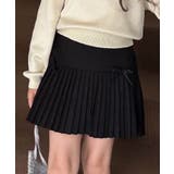 ブラック | 【aimoha-KIDS-】リボン付きミニプリーツスカート | aimoha kids