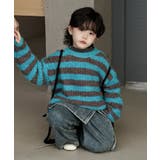 【aimoha-KIDS-】キッズ ボーダーニットプルオーバー | aimoha kids | 詳細画像12 