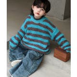 【aimoha-KIDS-】キッズ ボーダーニットプルオーバー | aimoha kids | 詳細画像10 