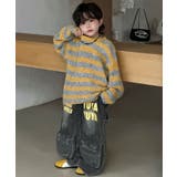 【aimoha-KIDS-】キッズ ボーダーニットプルオーバー | aimoha kids | 詳細画像3 