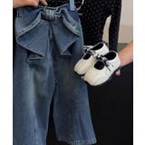 【aimoha-KIDS-】キッズ デニムリボンワイドパンツ | aimoha kids | 詳細画像3 