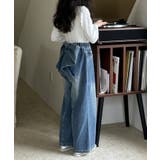 【aimoha-KIDS-】キッズ デニムリボンワイドパンツ | aimoha kids | 詳細画像2 