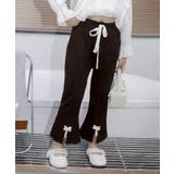 ブラック | 【aimoha KIDS】リボン付きフレアパンツ 90 | aimoha kids