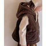 モカ | 【aimoha-KIDS-】コーディロイ中綿ノースリーブジャケット【AW】 | aimoha kids