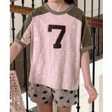 ピンク | 【aimoha-KIDS-】ナンバープリントラグランTシャツ | aimoha kids