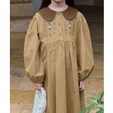 ベージュ | 【aimoha KIDS】刺繍キッズワンピース | aimoha kids