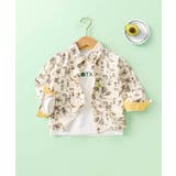 ブラウン | 【Aimoha KIDS】総柄プリントロールアップキッズシャツ | aimoha kids