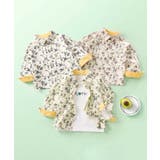 【Aimoha KIDS】総柄プリントロールアップキッズシャツ | aimoha kids | 詳細画像1