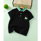 ブラック | 【Aimoha KIDS】配色襟のポロシャツキッズTシャツ | aimoha kids