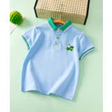 ブルー | 【Aimoha KIDS】配色襟のポロシャツキッズTシャツ | aimoha kids