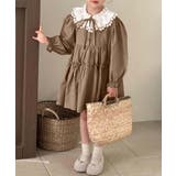 ブラウン | 【aimoha KIDS】クラシカルレースティアードワンピース | aimoha kids