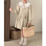 ベージュ | 【aimoha KIDS】クラシカルレースティアードワンピース | aimoha kids