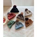【aimoha-KIDS-】ポンポン付きバイカラーニット帽子【AW】 | aimoha kids | 詳細画像18
