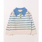 【aimoha-KIDS-】ボーダーポロニット | aimoha kids | 詳細画像1