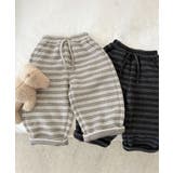 【aimoha-KIDS-】キッズ 裏起毛ボーダースウェットリラックスパンツ | aimoha kids | 詳細画像3 