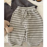 【aimoha-KIDS-】キッズ 裏起毛ボーダースウェットリラックスパンツ | aimoha kids | 詳細画像5 