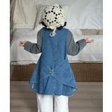 ネイビー | 【aimoha-KIDS-】キッズ ジップアップデニムワンピー | aimoha kids