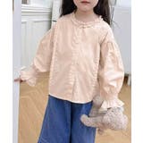 ライトベージュ | 【aimoha KIDS】フリル袖キッズシャツ | aimoha kids