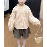 ライトベージュ | 【aimoha KIDS】ハイネックフリル襟シャツ | aimoha kids