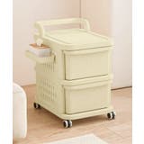 グリーン | キャスター付き収納ボックスワゴン2段階 | aimoha 