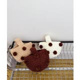 【aimoha-KIDS-】ボンボン付きニット編みハンドバッグ【AW】 | aimoha kids | 詳細画像4