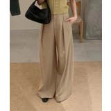 ベージュ | ハイウエストワイドパンツ | aimoha