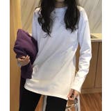 ロングスリーブシンプルクルーネックTシャツ ロング ロンT 長袖 | aimoha  | 詳細画像8 
