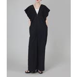 ブラック | シャーリングサロペットオールインワン | aimoha