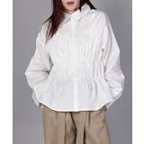 オフホワイト | シャーリングブラウス | aimoha