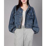 ブルー | ショート丈デニムジャケット | aimoha