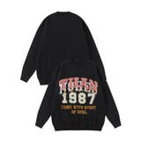 ブラック | HOOK -select- アメカジ英字ニットプルオーバー【AW】 | HOOK